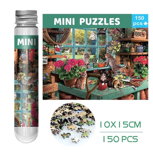 150 Pieces Mini Test Tube Puzzle Oil Painting Jigsaw Decompress