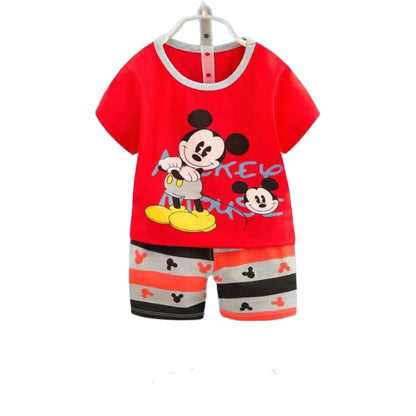 Disney Summer Cotton Baby Sets short sleeve Boy T shirt + Shorts Sets