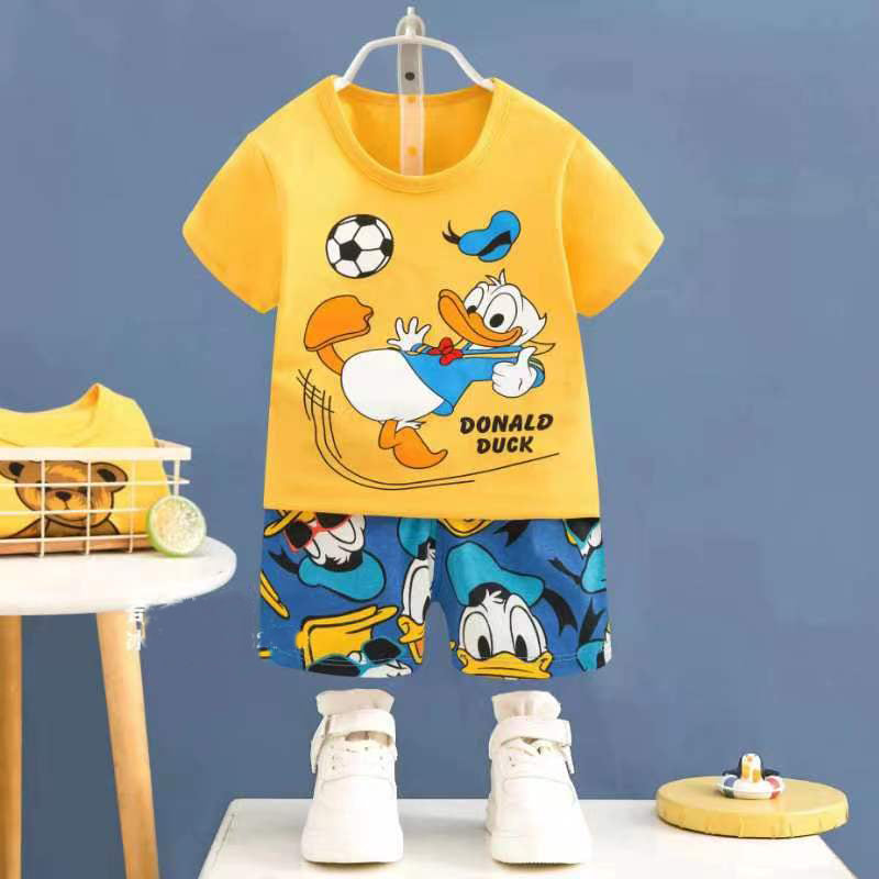 Disney Summer Cotton Baby Sets short sleeve Boy T shirt + Shorts Sets