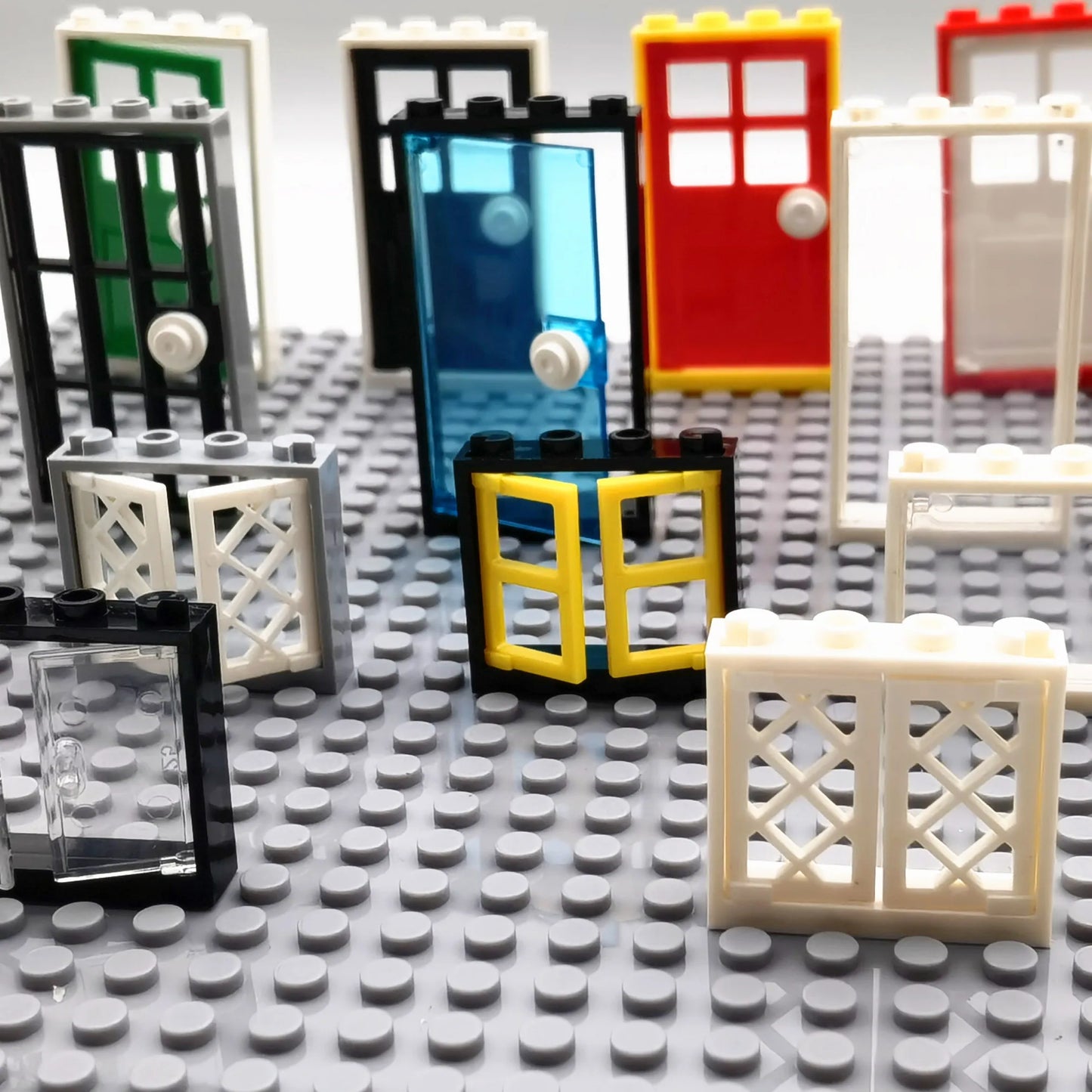 MOC House Doors Windows Building Blocks Parts City Friends Blocks Toys