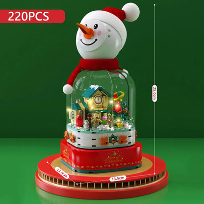 SEMBO Christmas Tree Theme Rotating Music Box Building Blocks City