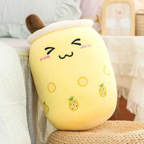 NEW Cute Cartoon Bubble Tea Plush Toy Stuffed Food Milk Tea Soft Doll