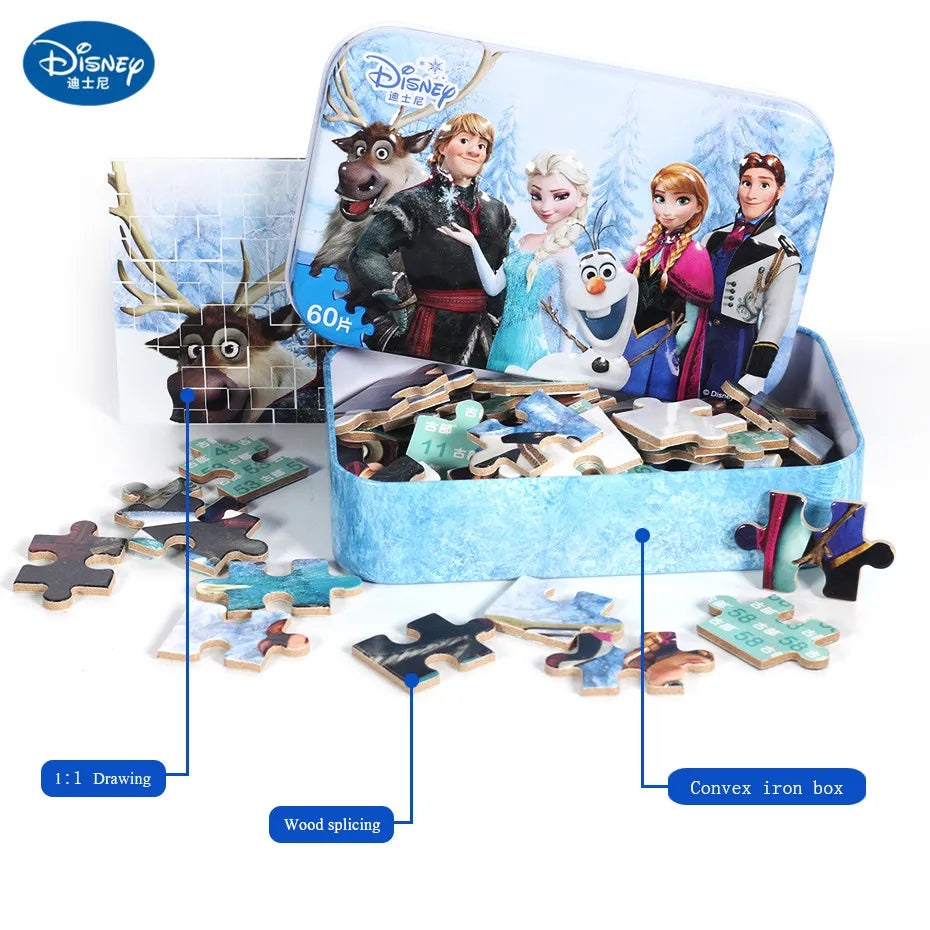 Princess frozen puzzle car Snow White 60-piece Puzzle Toy Children's