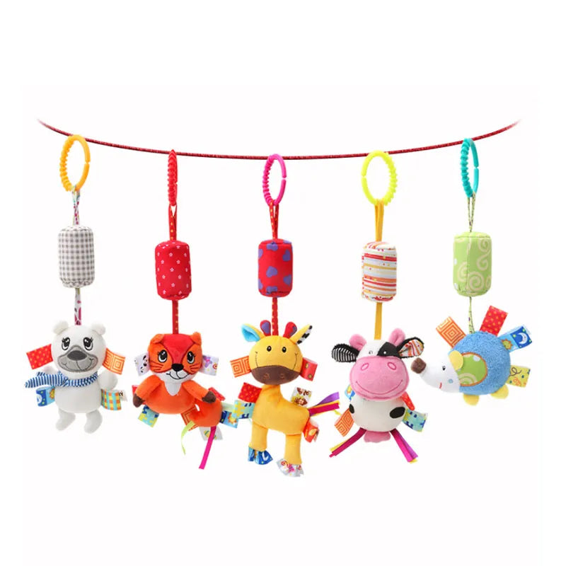 Good Quality Newborn Baby Rattles Plush Stroller Cartoon Animal Toys