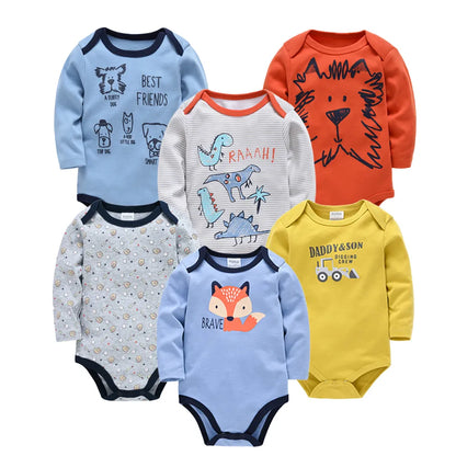 Kavkas Baby Boys Girls Bodysuit 6 PCS 3 PCS Long Sleeve 100% Cotton