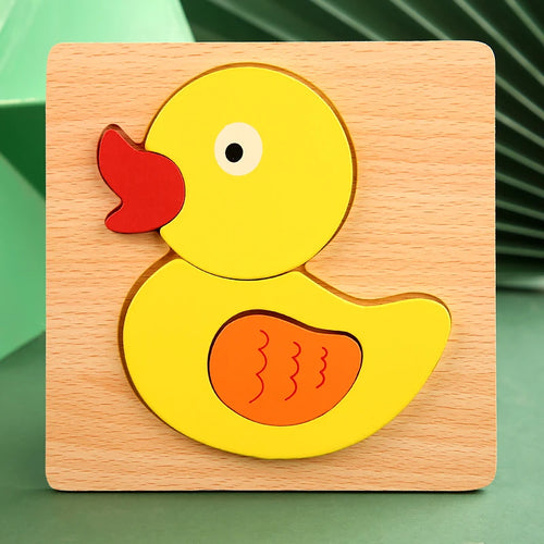 High Quality 3D Wooden Puzzle Baby Cartoon Animal Traffic Jigsaw