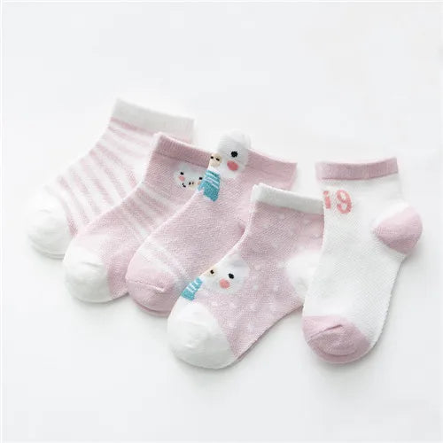 5Pairs/lot 0-24M Infant Baby Socks Baby Socks for Boys Girls Cotton