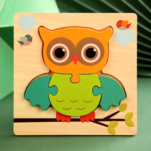 High Quality 3D Wooden Puzzle Baby Cartoon Animal Traffic Jigsaw