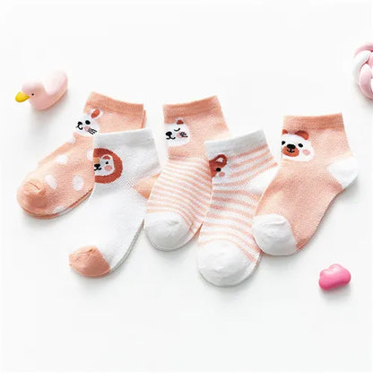 5Pairs/lot 0-24M Infant Baby Socks Baby Socks for Boys Girls Cotton