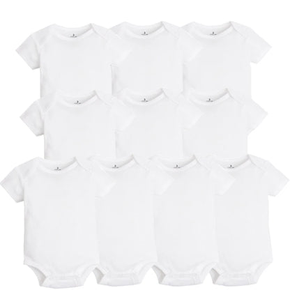 10 PCS/LOT Baby Bodysuits Newborn Baby Clothing Cotton White Kids