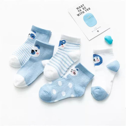 5Pairs/lot 0-24M Infant Baby Socks Baby Socks for Boys Girls Cotton