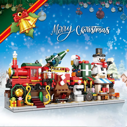 Christmas Theme Rotating Music Box Building Blocks City Friends Xmas