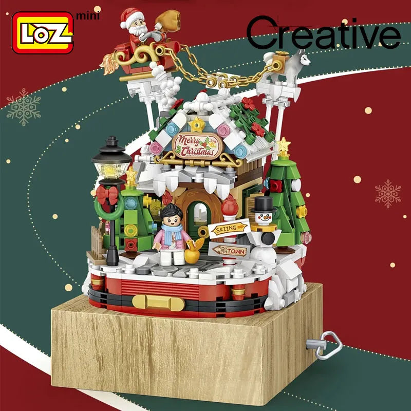 LOZ Christmas House Music Box Building Blocks Adult Highly Difficult