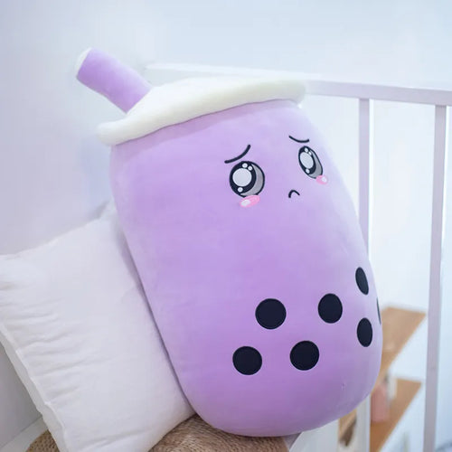 NEW Cute Cartoon Bubble Tea Plush Toy Stuffed Food Milk Tea Soft Doll