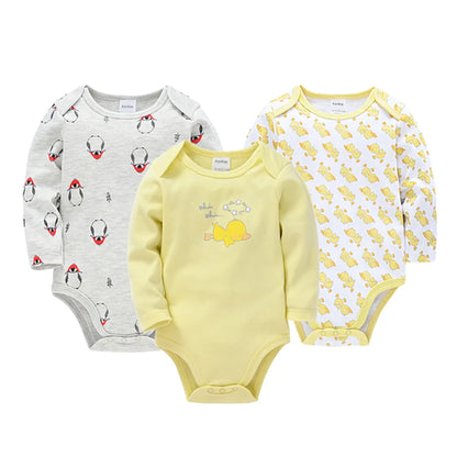 Kavkas Baby Boys Girls Bodysuit 6 PCS 3 PCS Long Sleeve 100% Cotton