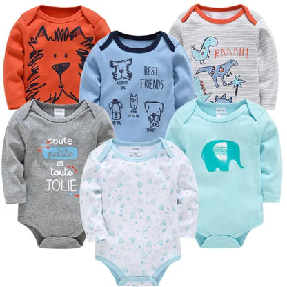 Kavkas Baby Boys Girls Bodysuit 6 PCS 3 PCS Long Sleeve 100% Cotton