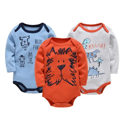 Kavkas Baby Boys Girls Bodysuit 6 PCS 3 PCS Long Sleeve 100% Cotton