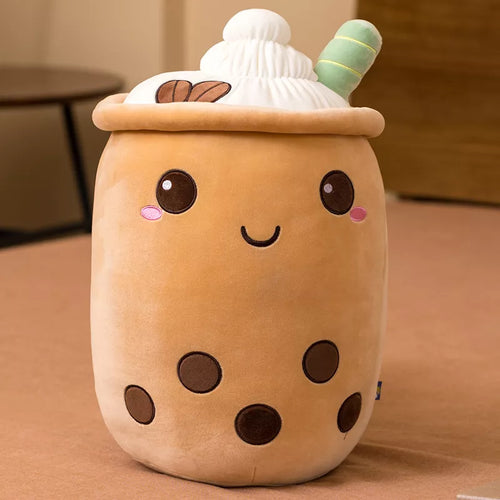 NEW Cute Cartoon Bubble Tea Plush Toy Stuffed Food Milk Tea Soft Doll