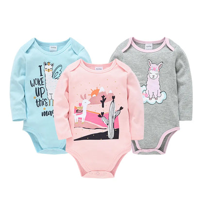 Kavkas Baby Boys Girls Bodysuit 6 PCS 3 PCS Long Sleeve 100% Cotton