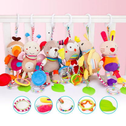 Good Quality Newborn Baby Rattles Plush Stroller Cartoon Animal Toys