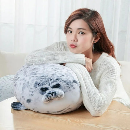 Angry Blob Seal Pillow Chubby 3D Novelty Sea Lion Doll Plush Stuffed