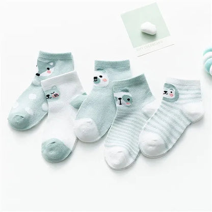 5Pairs/lot 0-24M Infant Baby Socks Baby Socks for Boys Girls Cotton