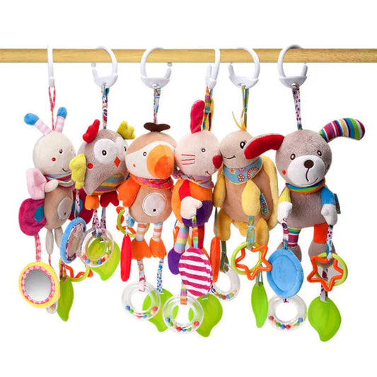 Good Quality Newborn Baby Rattles Plush Stroller Cartoon Animal Toys