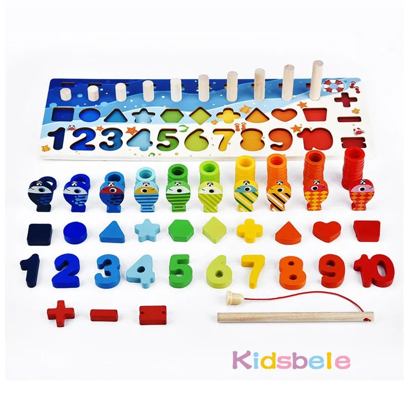 Kids Montessori Math Toys For Toddlers Educational Wooden Puzzle