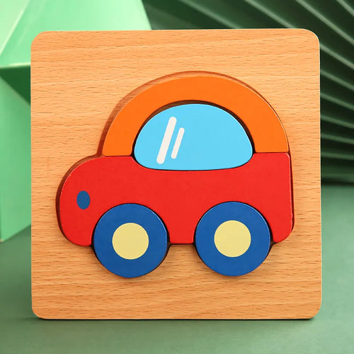 High Quality 3D Wooden Puzzle Baby Cartoon Animal Traffic Jigsaw