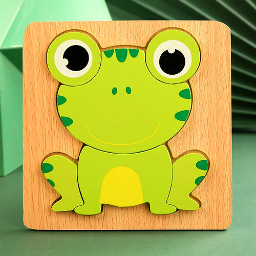 High Quality 3D Wooden Puzzle Baby Cartoon Animal Traffic Jigsaw