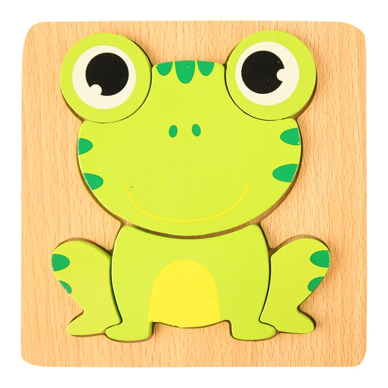 High Quality 3D Wooden Puzzle Baby Cartoon Animal Traffic Jigsaw