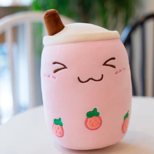 NEW Cute Cartoon Bubble Tea Plush Toy Stuffed Food Milk Tea Soft Doll