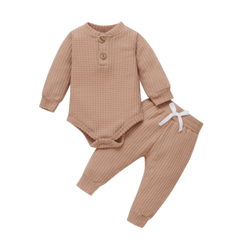 Infant Newborn Baby Girl Boy Spring Autumn Ribbed/plaid Solid Clothes