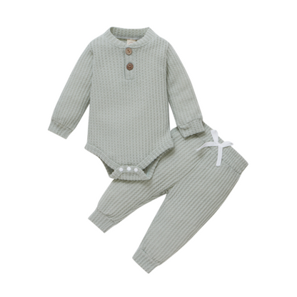 Infant Newborn Baby Girl Boy Spring Autumn Ribbed/plaid Solid Clothes