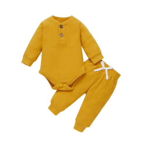 Infant Newborn Baby Girl Boy Spring Autumn Ribbed/plaid Solid Clothes