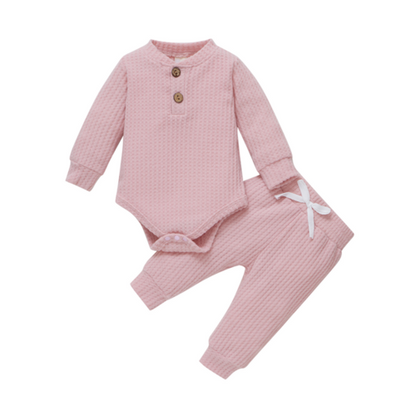 Infant Newborn Baby Girl Boy Spring Autumn Ribbed/plaid Solid Clothes