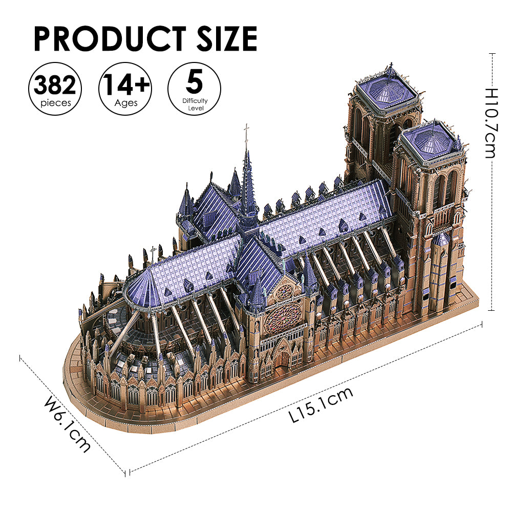 Piececool 3d Metal Puzzles Jigsaw, Notre Dame Cathedral Paris Diy