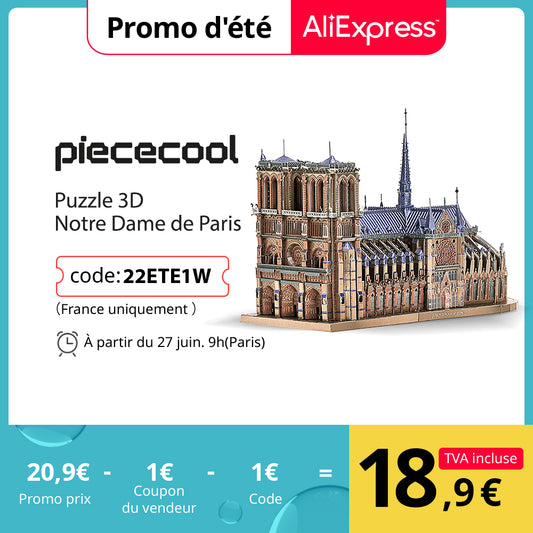 Piececool 3d Metal Puzzles Jigsaw, Notre Dame Cathedral Paris Diy