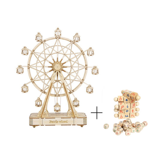 Robotime Rolife 232pcs Rotatable Diy 3d Ferris Wheel Wooden Model