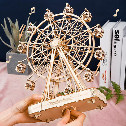 Robotime Rolife 232pcs Rotatable Diy 3d Ferris Wheel Wooden Model