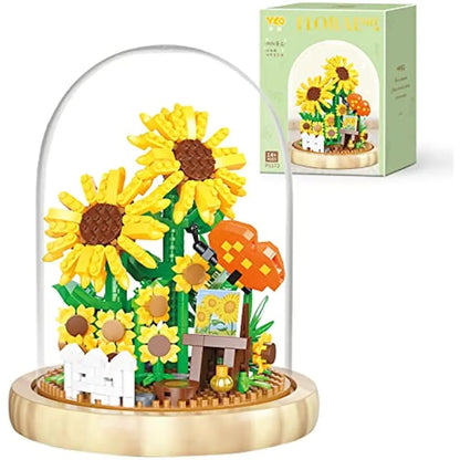 Flowers Bouquet Building Blocks Set Mini Bricks Sunflower Botanical