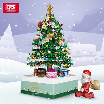 LOZ Blocks New Year Goods Building Bricks Christmas Tree Music Box