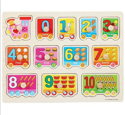 30cm Baby Toys Montessori Wooden Puzzle Hand Grab Board Educational