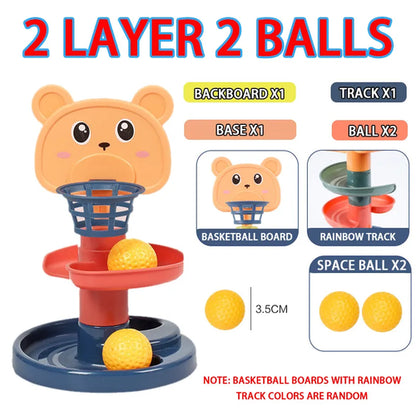 Baby Activity Toys Rolling Ball Pile Tower Rotating Track Ball Tower