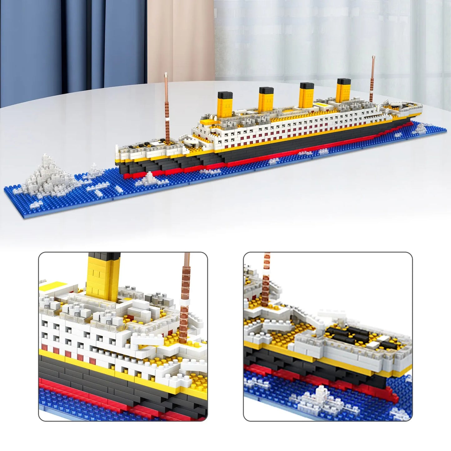 Titanic Micro Mini Building Blocks Set, 1860Pcs Titanic Toy Ship Model