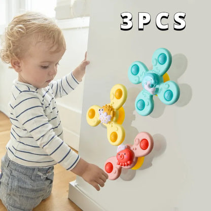 3Pcs/Set Baby Bath Toys Funny Bathing Sucker Spinner Suction Cup