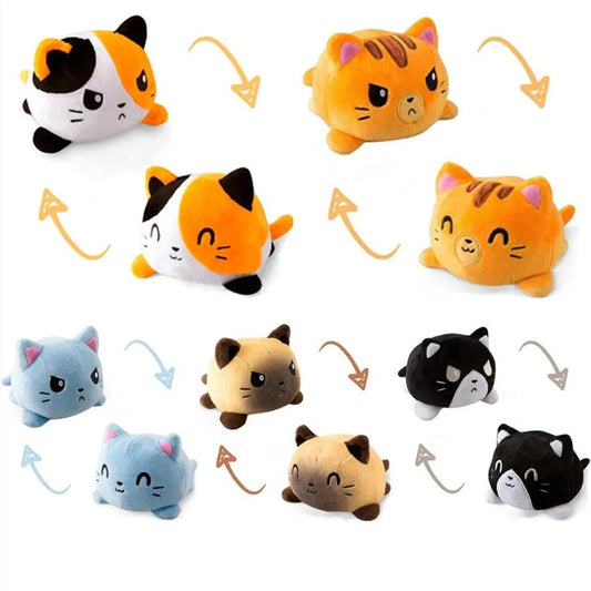 Double Sided Cat Gato Kids Flip Plushie Animals Peluches For Pulpos