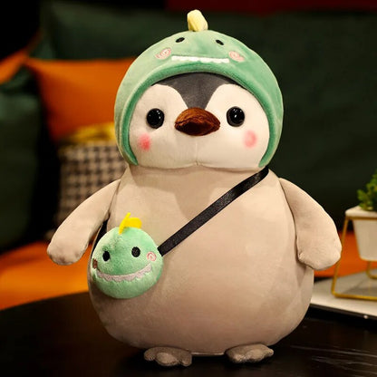 25cm Kawaii Penguin Plush Toys Lovely Penguin Turn to Dinosaur Sun