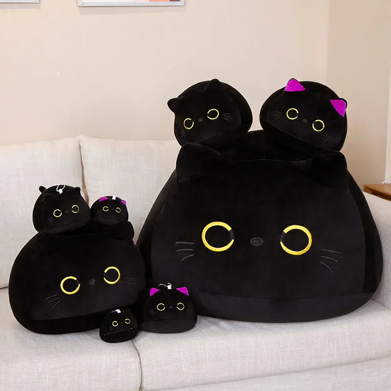 NEW Black Cat Plush Toy Soft Plushies Cute Stuffed Animal Cat Throw