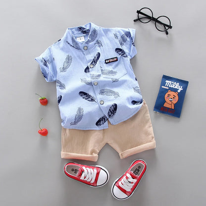 Fashion Baby Boy's Suit Summer Casual Clothes Set Top Shorts 2PCS Baby